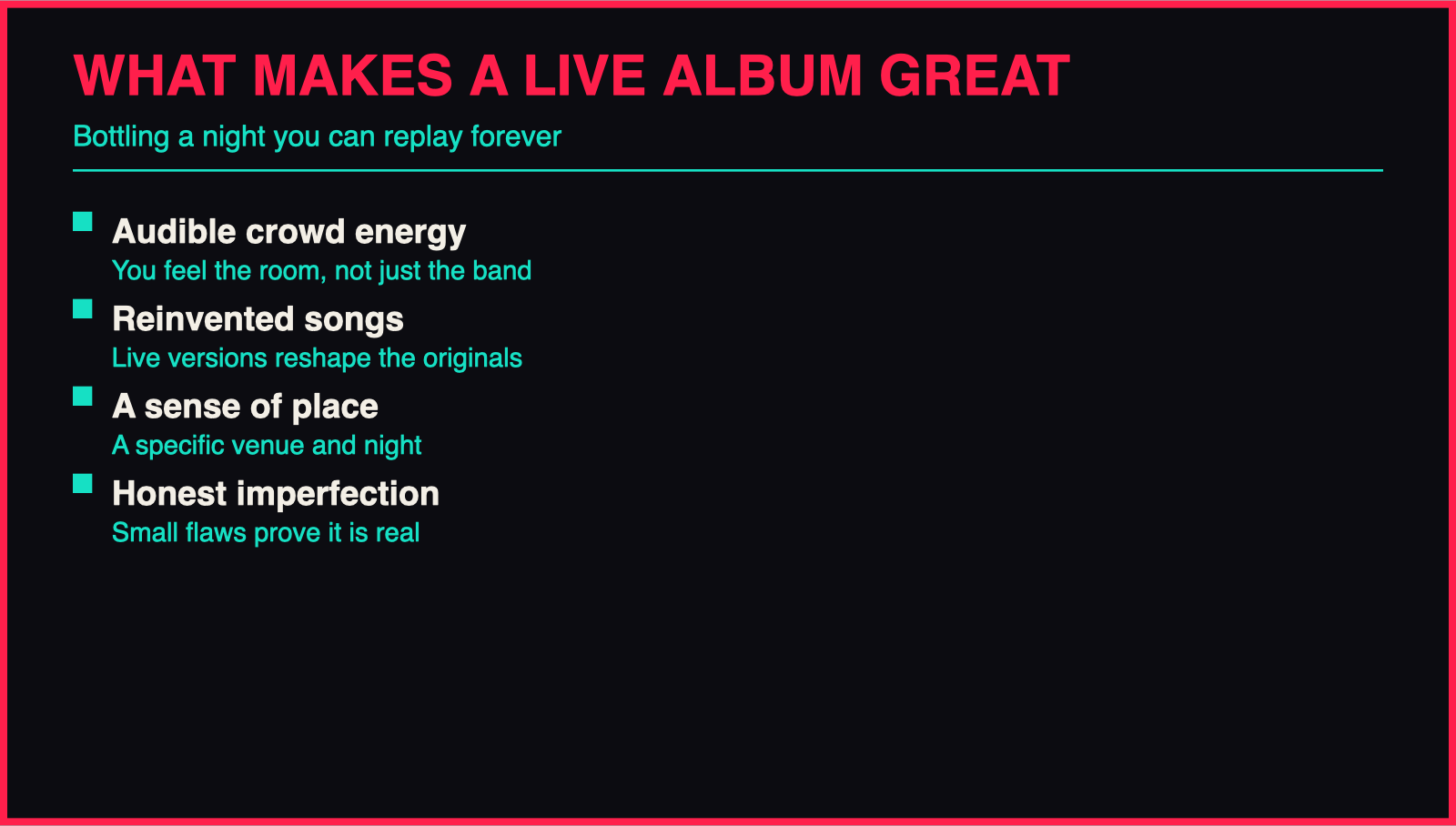 The Best Live Albums of All Time infographic
